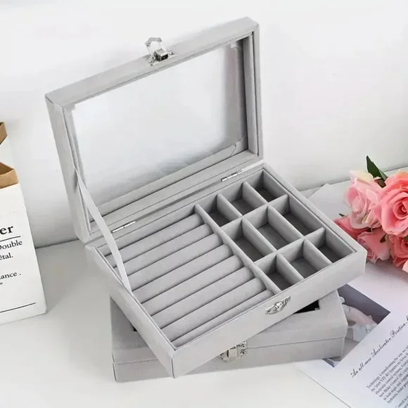 Grey Jewelry Storage Box - Picture 2 of 3